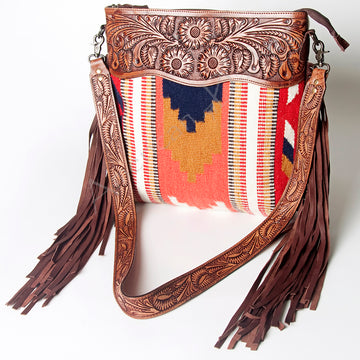 American Darling Signature Crossbody Hand Tooled Saddle Blanket Genuine Leather women bag western handbag purse